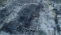 航拍三门峡气化厂爆炸 冲击波致附近房屋坍塌